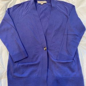 Loft 3/4 sleeve blue cardigan xsmall